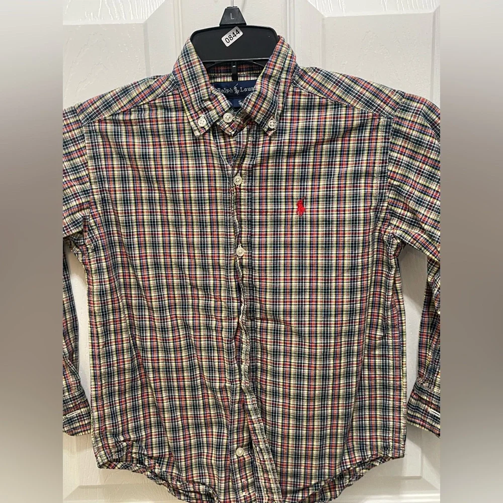 Ralph Lauren Red and Blue Button Down Shirt